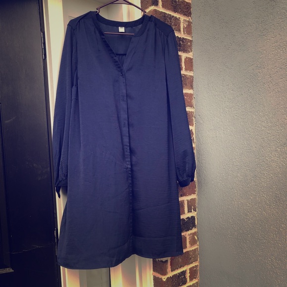 navy sheer dress
